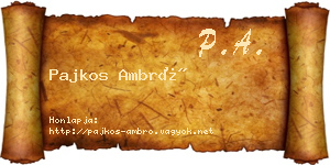 Pajkos Ambró névjegykártya